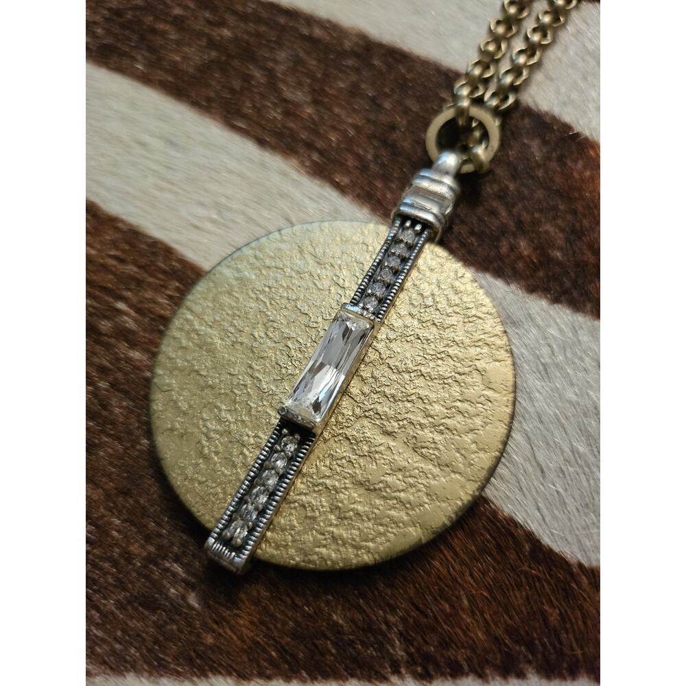 Silpada Brass Necklace with Crystal and Rhinestones. Retired. - Picture 3 of 6